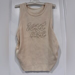 aerie Neutral Ribbed Tank in Light Beige